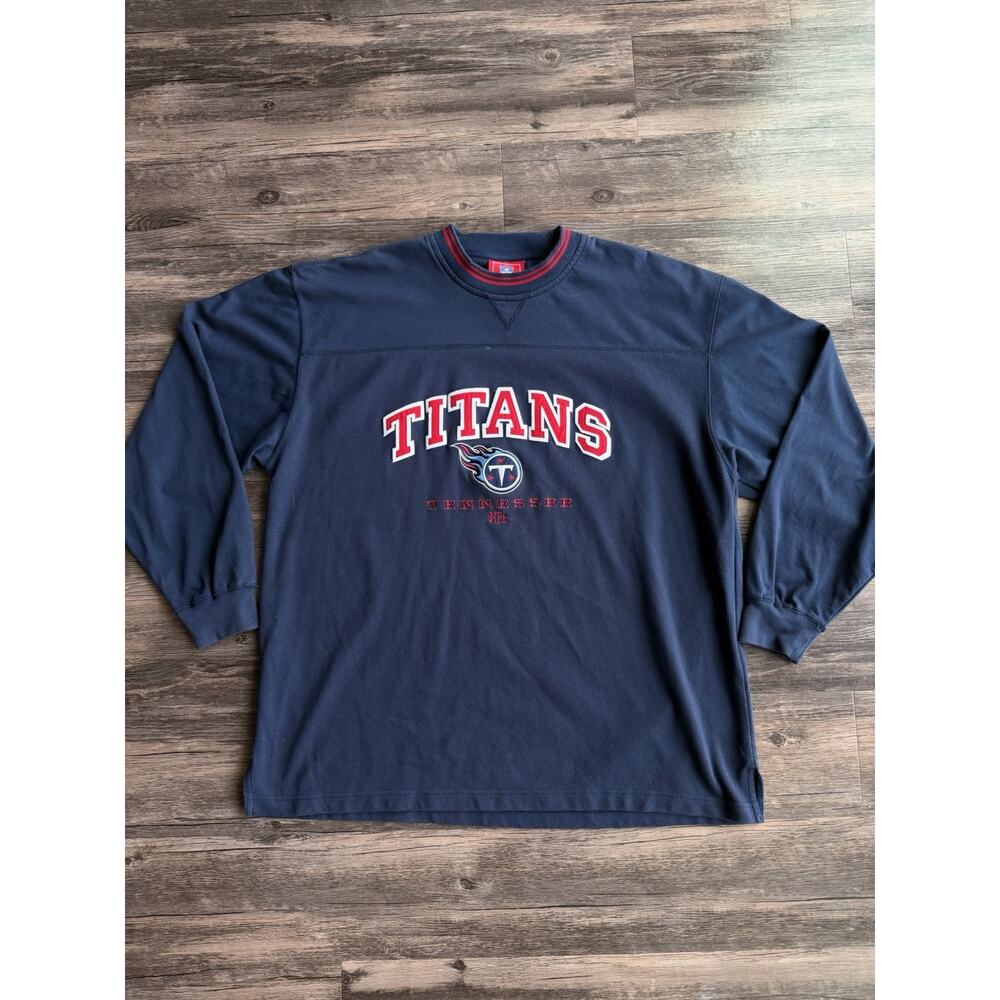 Vintage Tennessee Titans Shirt Jersey Mens XL Blue NFL Football Embroidered Tee